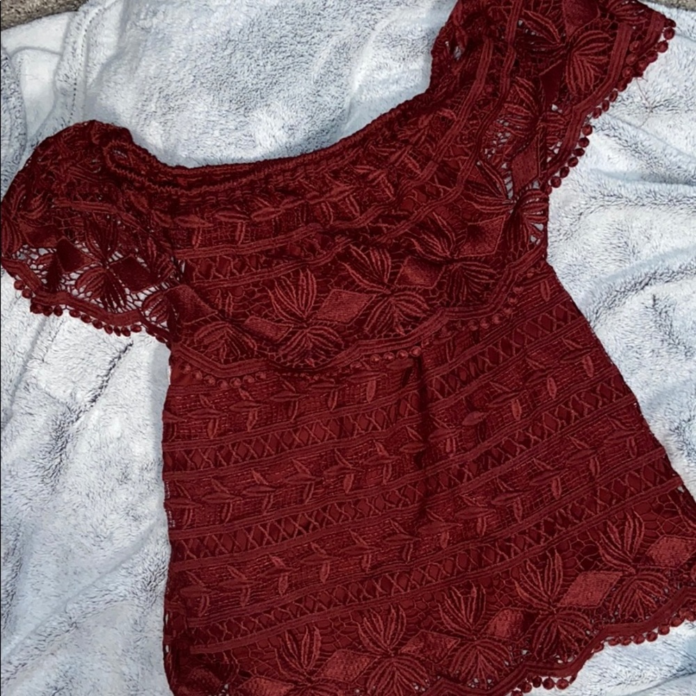 BOGO FREE Burgundy lace top